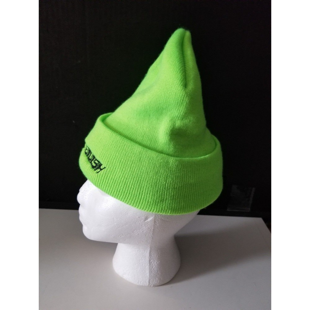 Billie Eillish beanie hat neon green embroidered - Picture 3 of 6